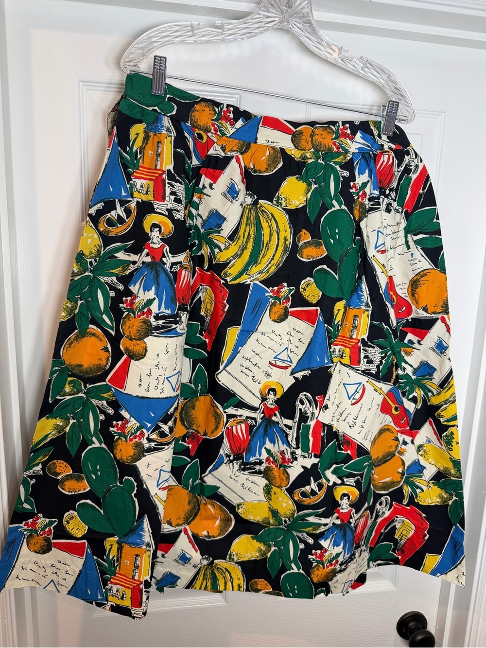 NWT J.Crew Vibrant Tropical Vacation to Spain Print Wrap Skirt - Green Multi - Picture 11 of 14